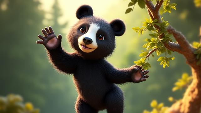 Campaña publicitaria animada con un oso de anteojos